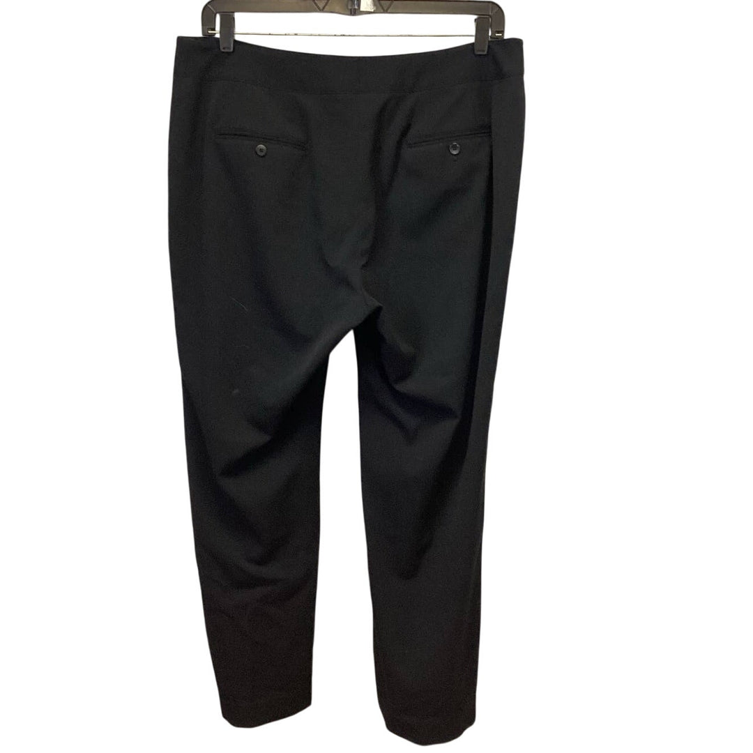 Atelier Plus Size 16W Polyester Blend Basic Long Black Straight Leg Career Pants