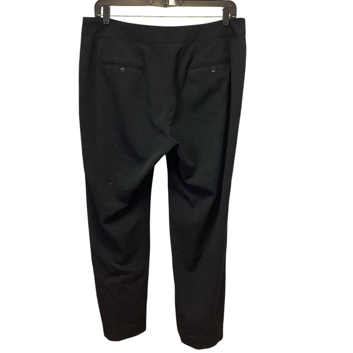 Atelier Plus Size 16W Polyester Blend Basic Long Black Straight Leg Career Pants