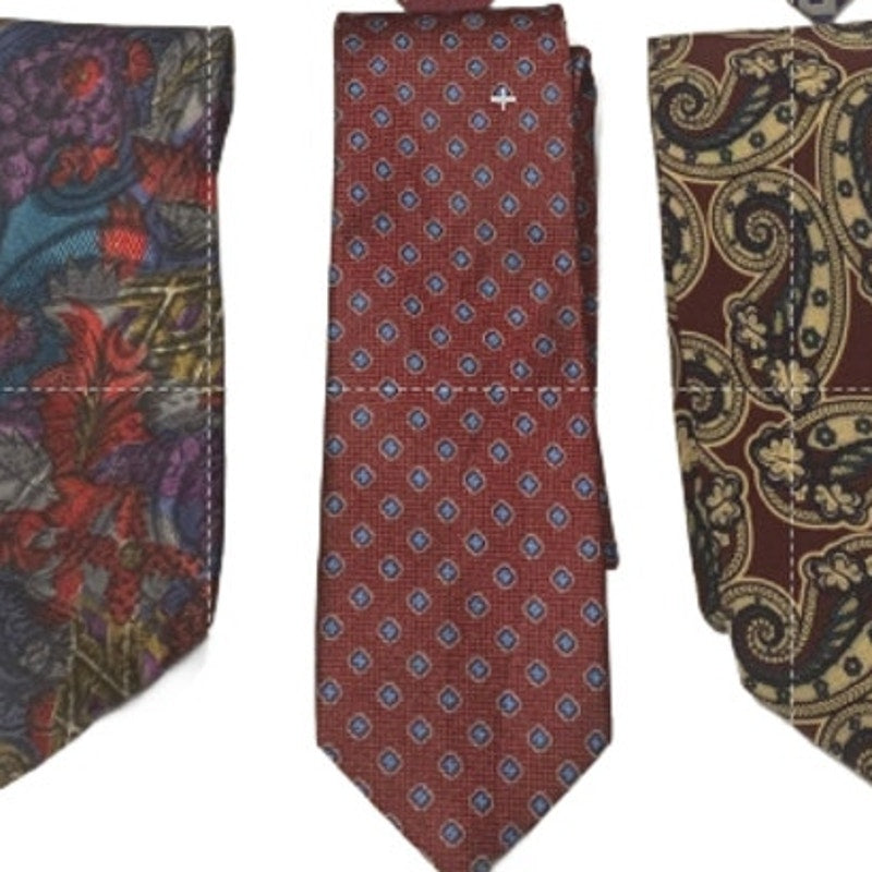6 Wine Red Silver Gray Polka Dot Floral Paisley Vintage &amp; Newer Mens Neck Ties