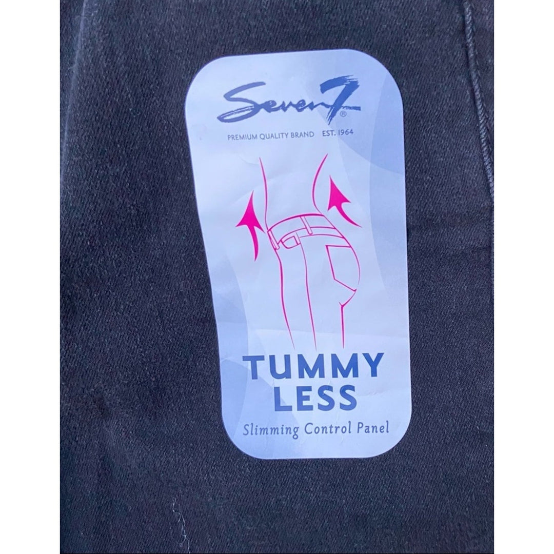 NWT New Seven7 Womens Size 4 Black High Rise Skinny Distressed Denim Jeans