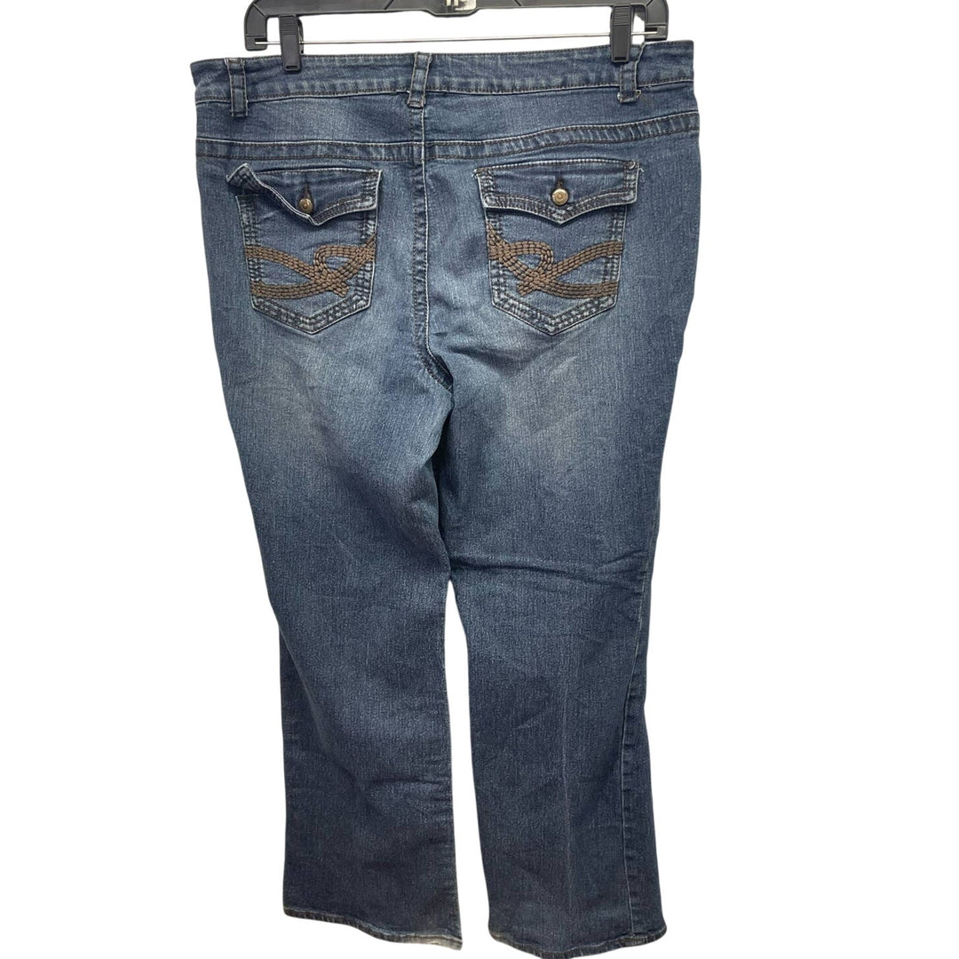 Cato Premium Womens Size 12 Stretch Cotton Straight Leg Denim Blue Jeans