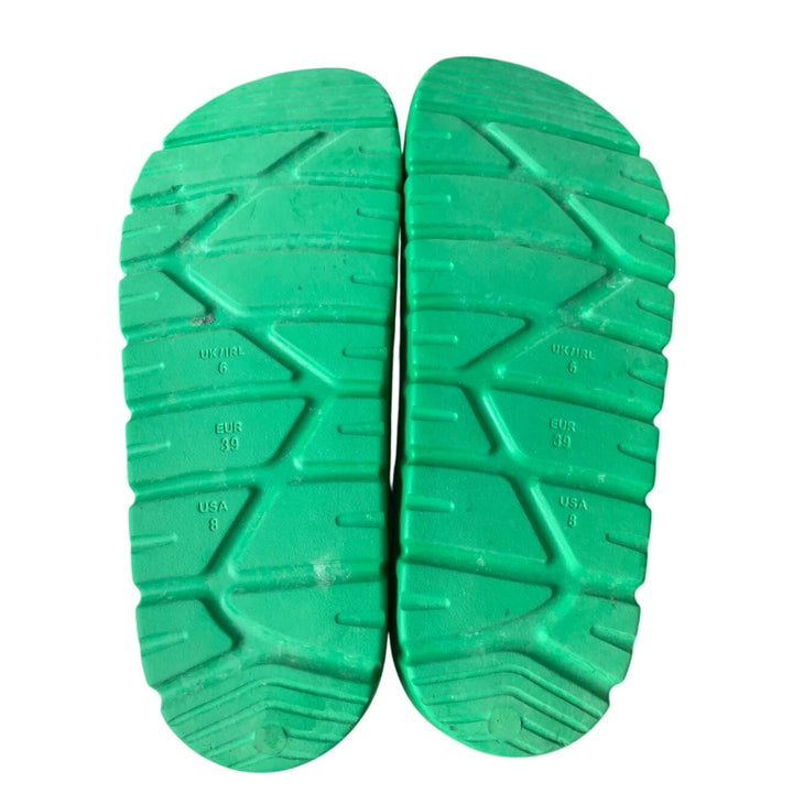 Haifago Womens Size 8 Green Double Buckle 2" Platform Slide On Clog Sandal Shoes