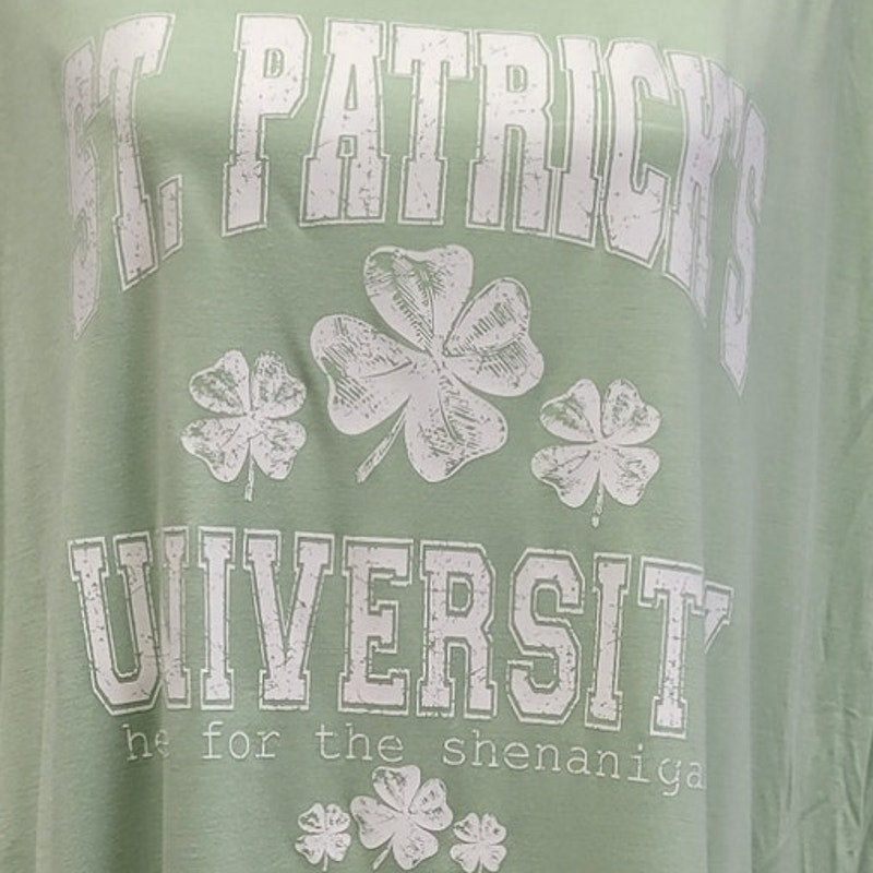 Hand Printed Upcycled Womens Small St Patrick&