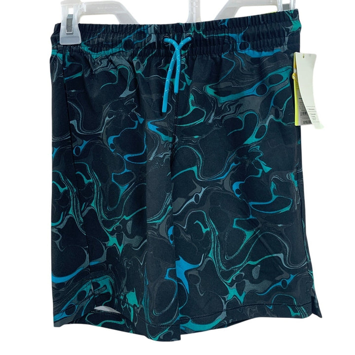 New All In Motion Boys Medium (8) Water Swirl UPF 50+ Unlined Swim Trunks