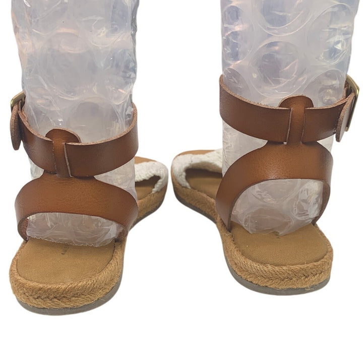 New American Eagle Womens US Size 8 Espadrille Ankle Wrap Faux Leather Sandals