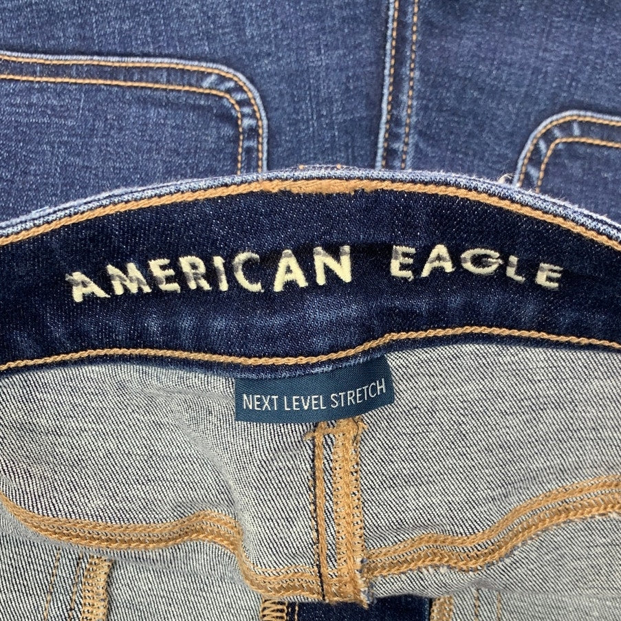 New American Eagle Womens Size 2 Stretch High Rise Shortie Jorts Jean Shorts