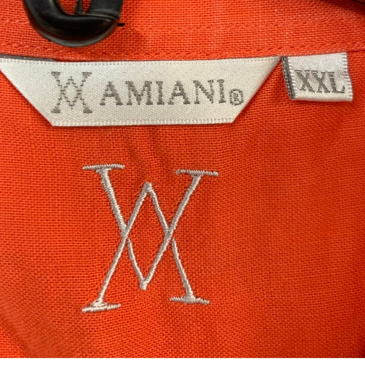 Lot of 2 Greg Norman Amiani Mens XXL Blue Orange Short Sleeve Button Polo Shirts