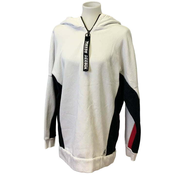 Reebok Mens Medium 1/4 Zip Long Sleeve Roomy Cotton Blend Sweatshirt Hoodie
