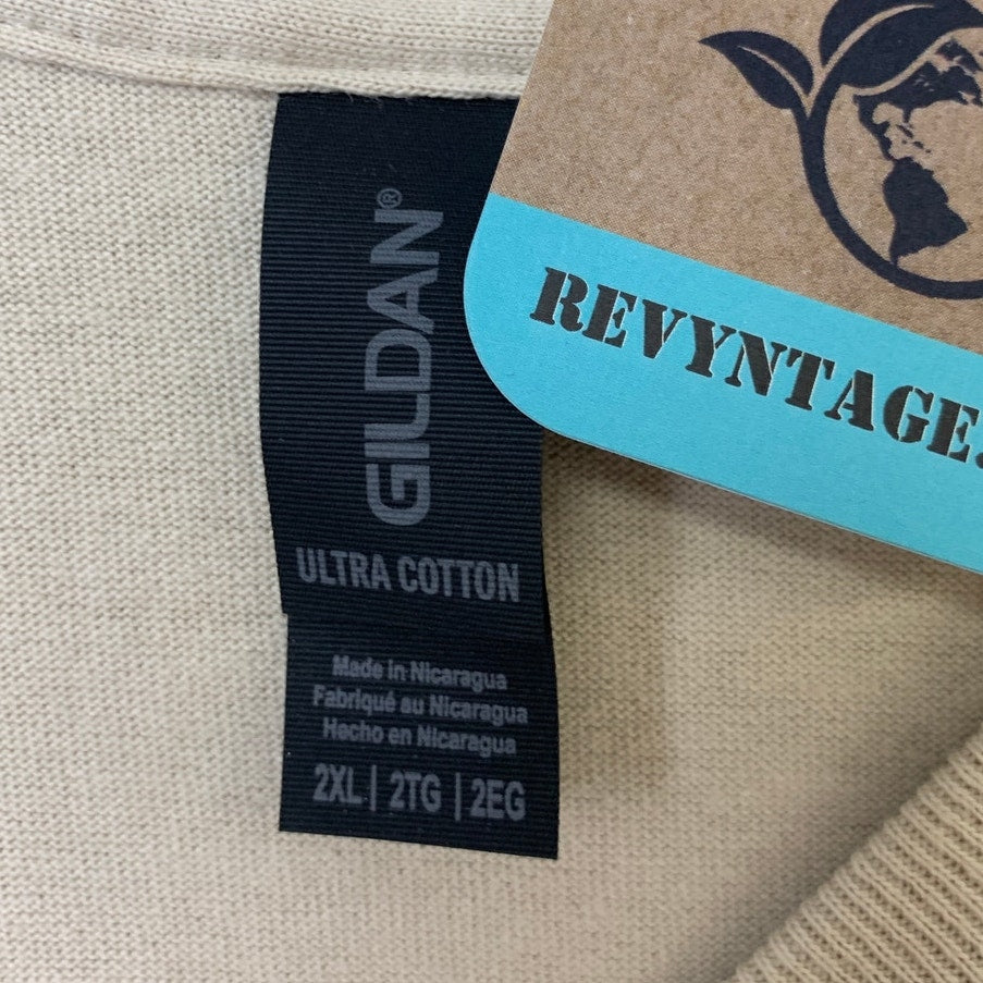 New Hand Printed Mens 2XL Tan Gratitude Bible Quote Short Sleeve Cotton Tee