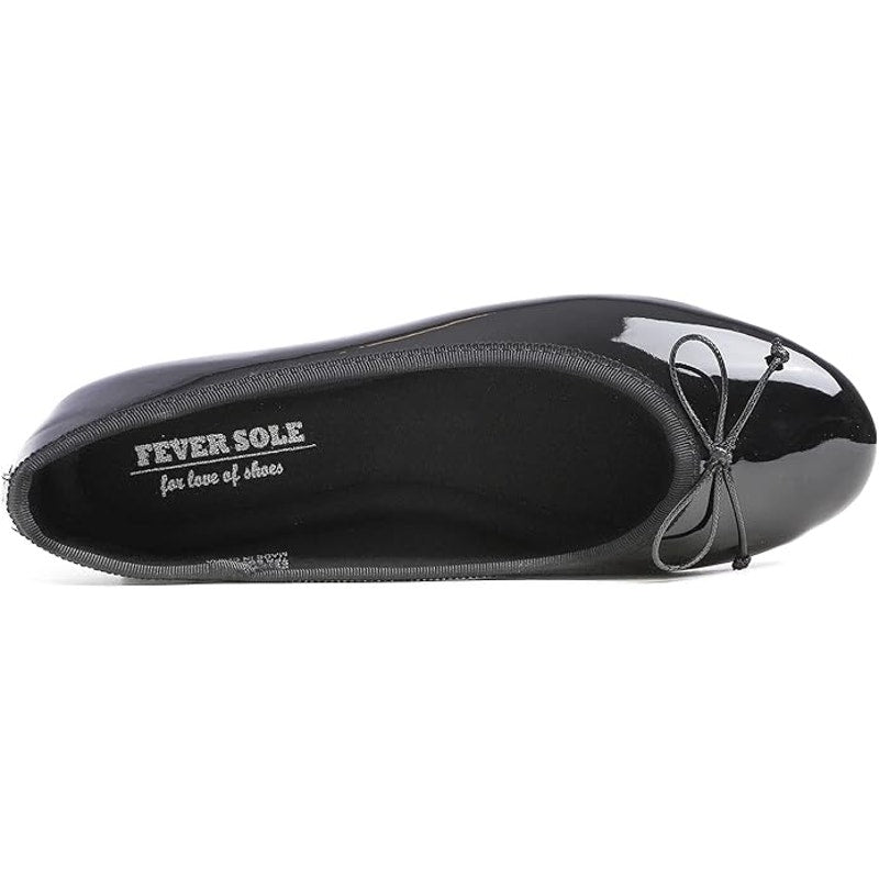 Fever Sole Womens Size 9.5 Black Flats Mini Bow Slip On Round Closed Toe Shoes