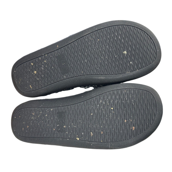 Ultra Ideas Mens Size 13/14 Gray Black Sherpa Lined Memory Foam House Slippers