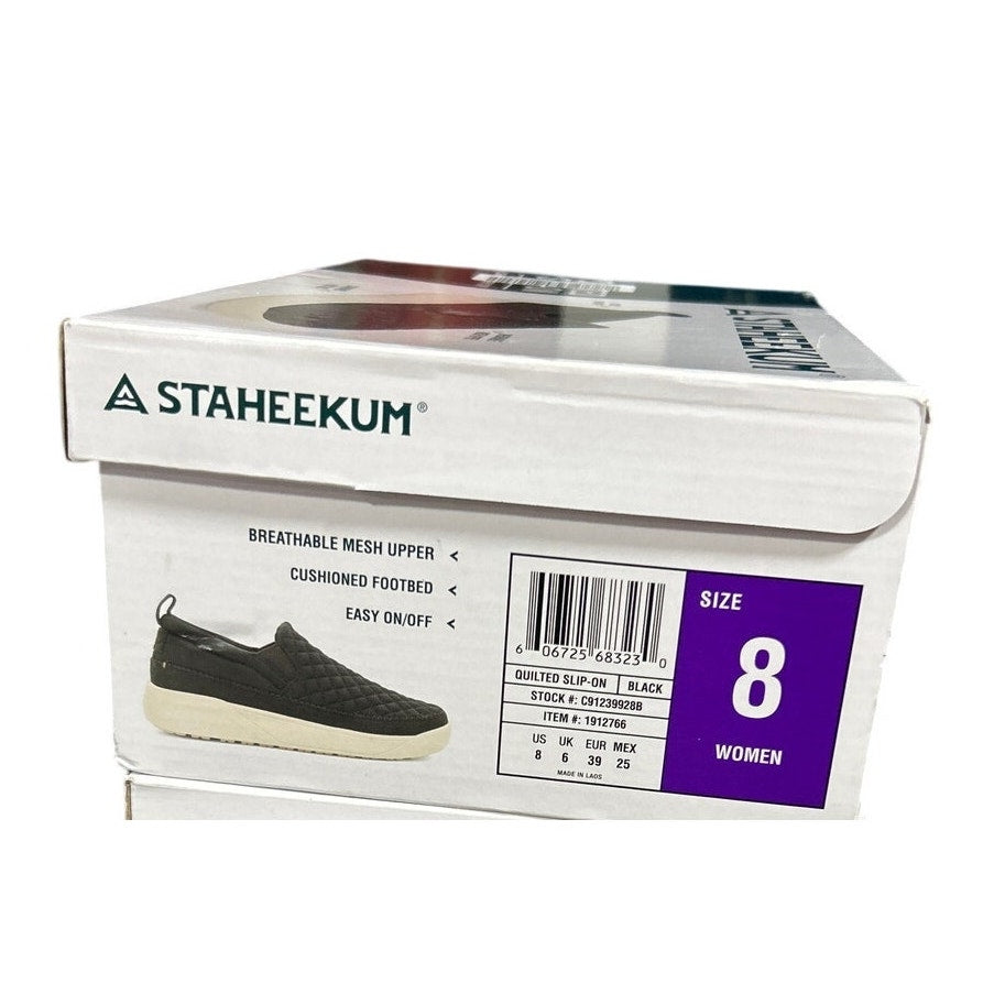New In Box Staheekum Womens Size 8 Black Breathable Mesh Slide On Sneaker Shoes