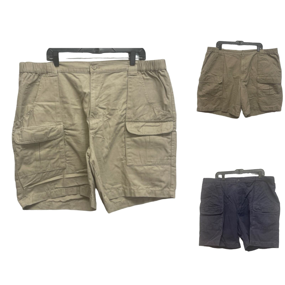Lot of 3 Savane Mens Size 44 100% Cotton Chino Khaki Navy Cargo Shorts w Pockets