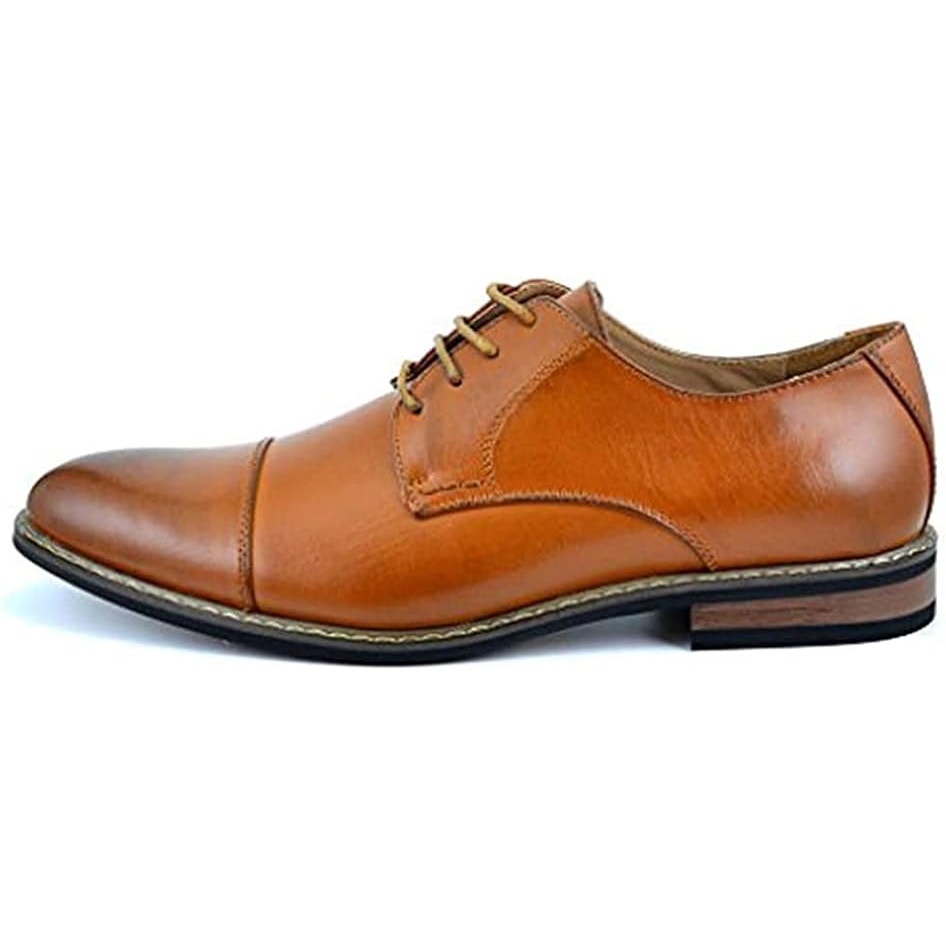 Bruno Marc Mens Size 10.5 Chestnut Brown Classic Oxford Wingtip Lace Up Shoes