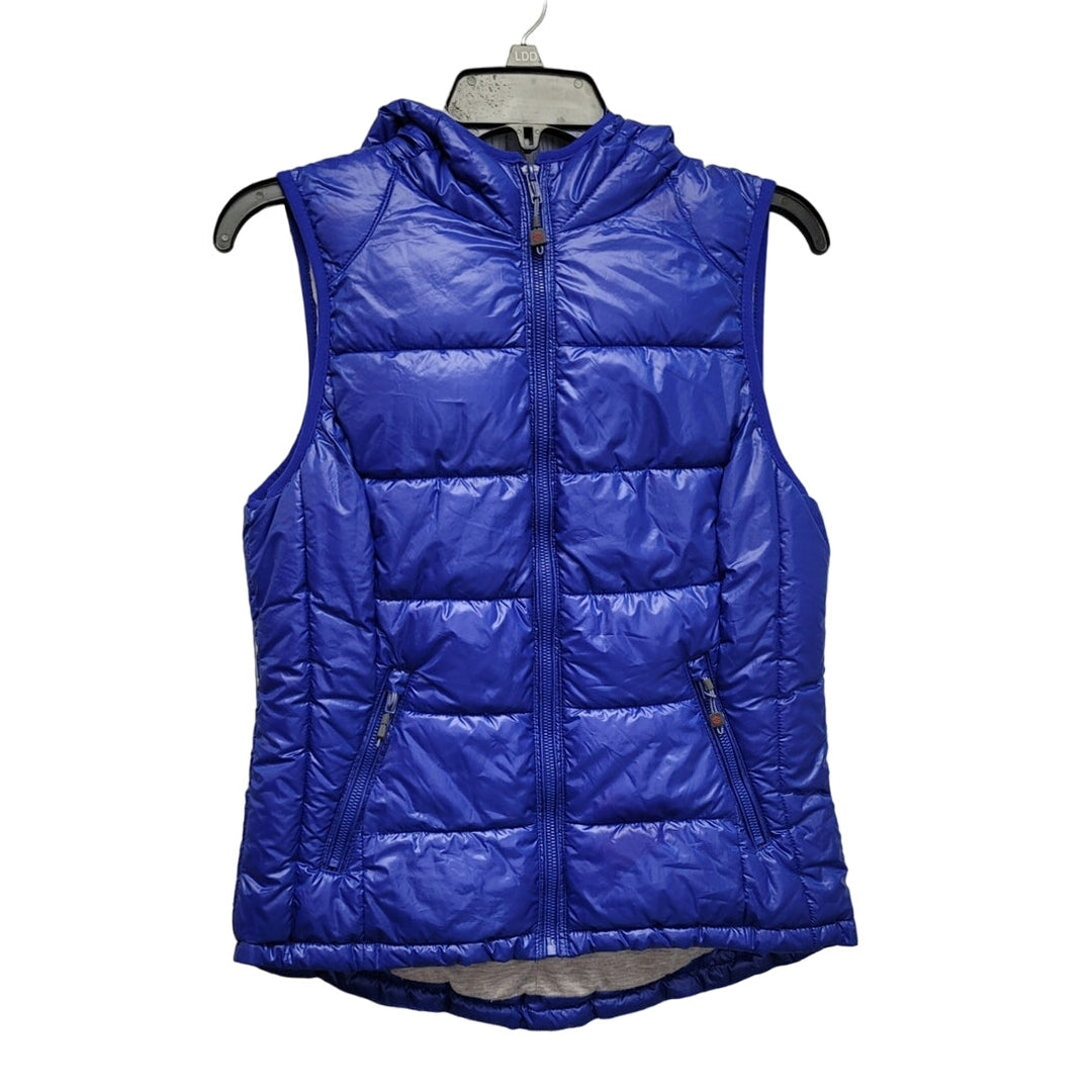 Tangerine Womens Small 100% Polyester Hooded Lined Puffer Vest w Front Pockets