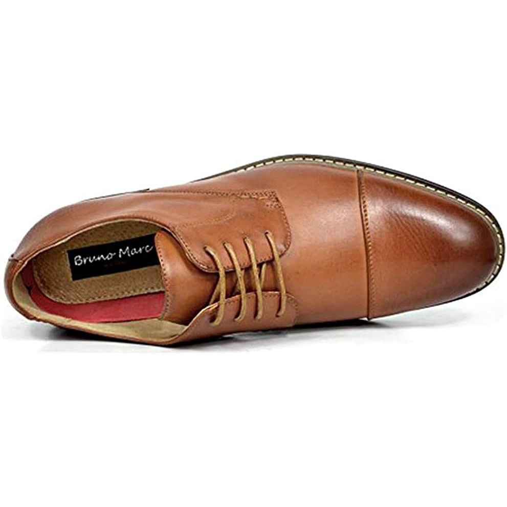 Bruno Marc Mens Size 10.5 Chestnut Brown Classic Oxford Wingtip Lace Up Shoes