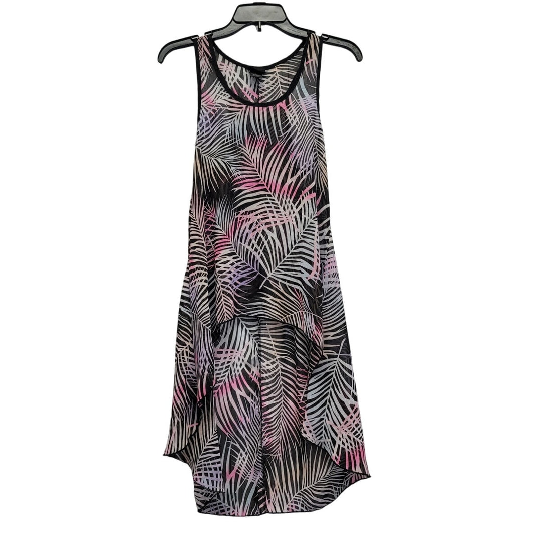 Rue 21 Womens Medium Hi Low Sheer Sleeveless Racerback Fern Sheath Dress