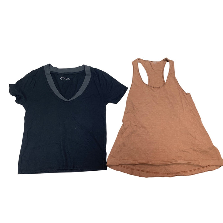 2 New Aerie Womens Small Short Sleeve Crew Neck Racer Back Heathered Tops