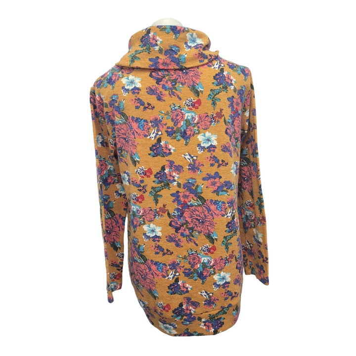 Wonderland Womens Small Floral Long Sleeve Cowl Neck Pullover Sweatshirt