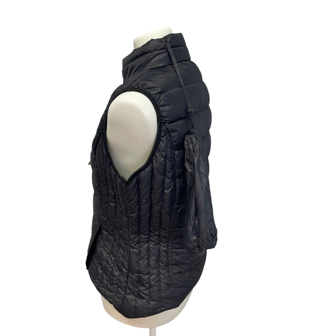 New Hand Printed Upcycled Womens Medium Poppy Flower Weatherproof Puffer Vest