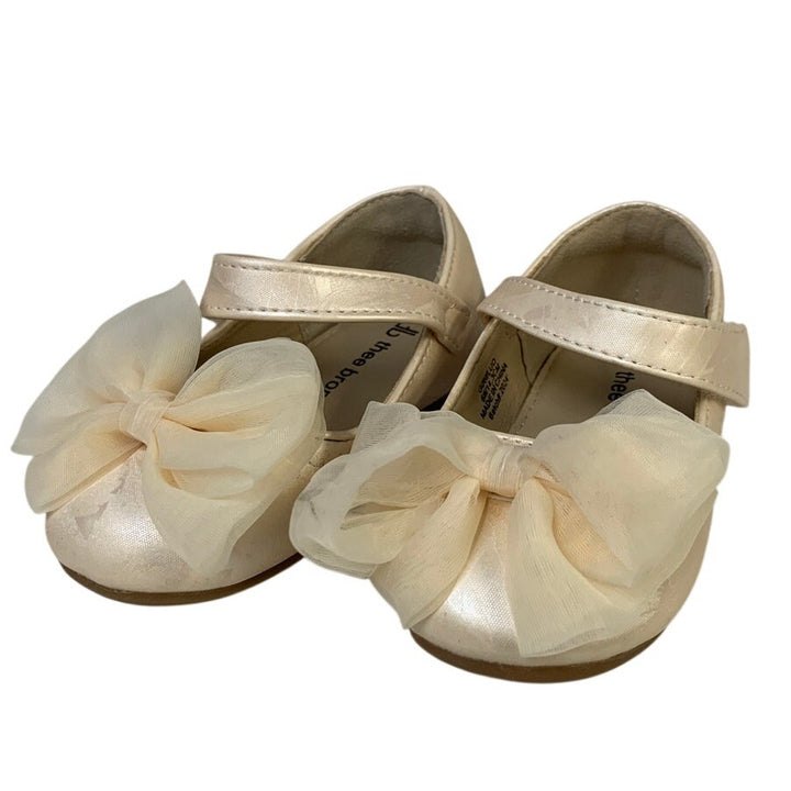 Thee Bron Toddler Girls Size 6 Beige Mary Jane Closed Round Toe Bow Shoes