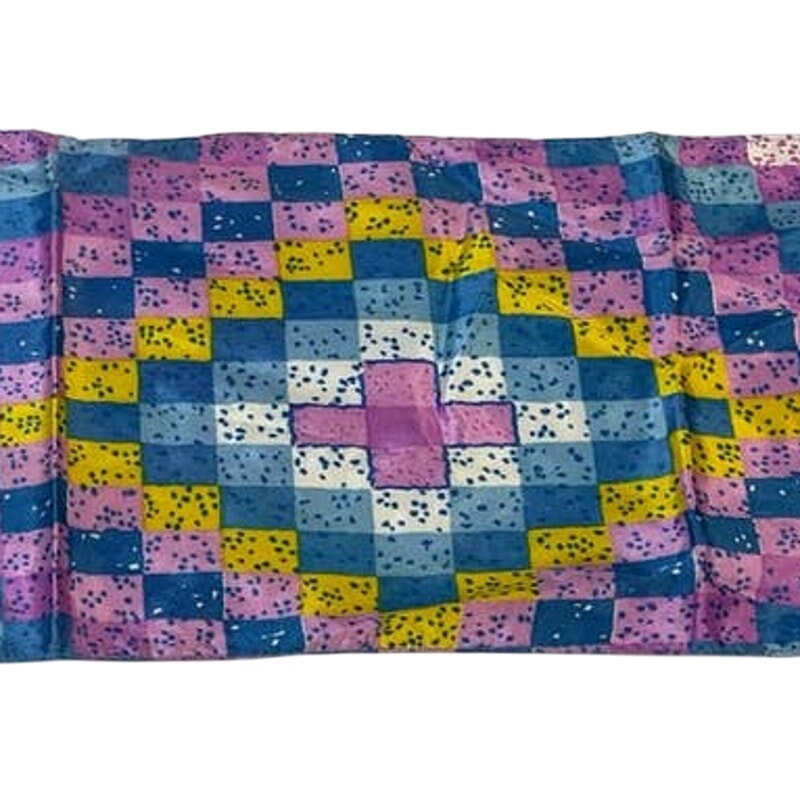 Vintage 1960s Mod Geometric Squares 34" by 8" Rectangular Acetate Neck Scarf