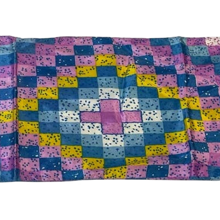 Vintage 1960s Mod Geometric Squares 34" by 8" Rectangular Acetate Neck Scarf