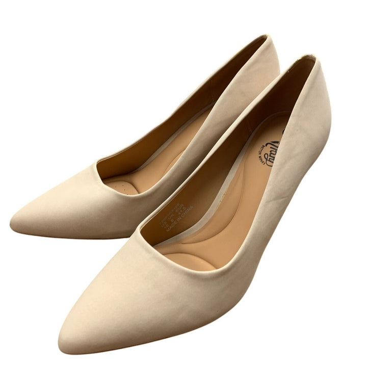 Trary Womens Size 10 Tan Faux Suede 4" Heel Pointy Closed Toe Pumps Shoes