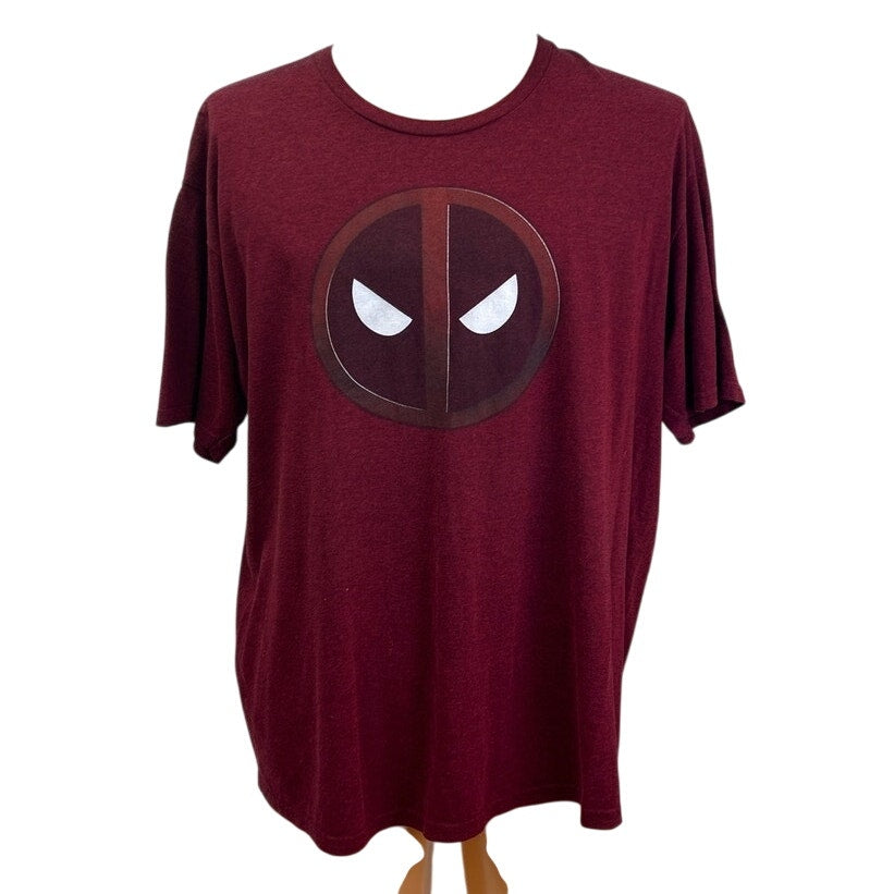 Marvel Mens 2XL Deadpool Logo PolyCotton Short Sleeve Crew Neck Tee Shirt