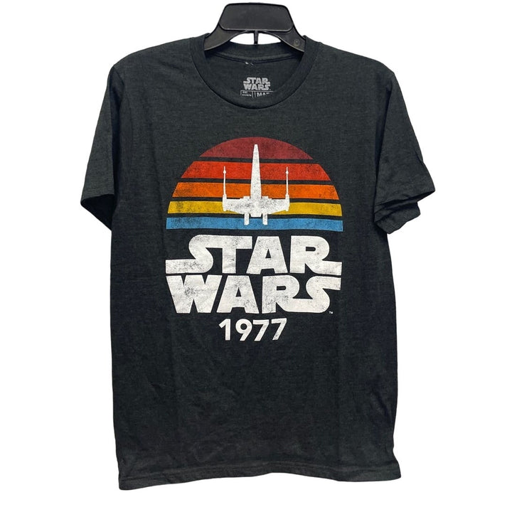 New Star Wars Mens Small X-Wing Starfighter 1977 Vintage Style Cotton Blend Tee