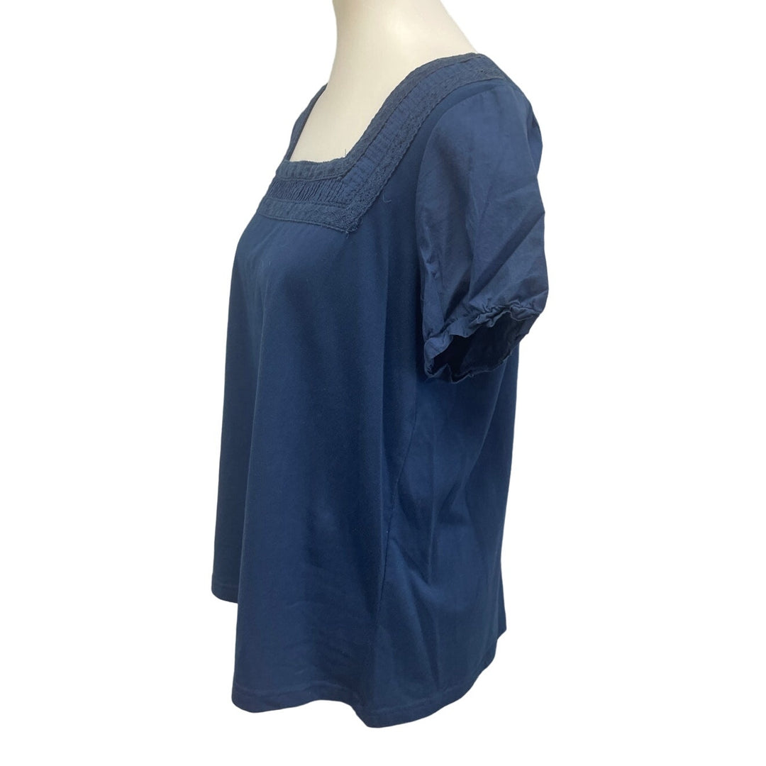 Jason Maxwell Womens XL PolyCotton Short Sleeve Florentine Boat Neck Blouse