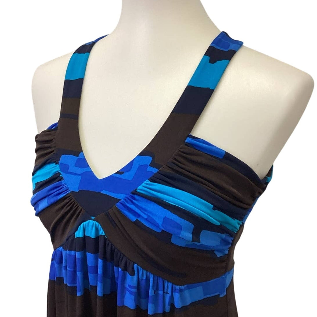 Calvin Klein Womens Size 4 Sleeveless PolyBlend Striped Fit Flare Strappy Dress