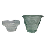 8 Vintage Clear Glass Votive Taper Tealight Star Bowl Square Candleholders