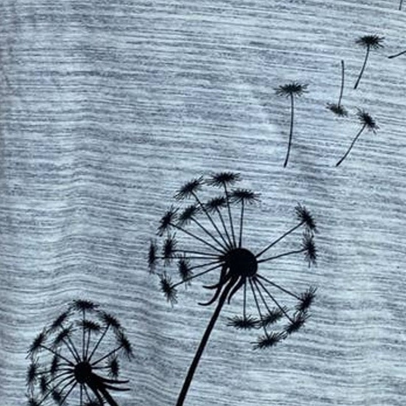 Hand Printed Upcycled 1X Dandelion Make a Wish V-Neck Short Sleeve Tee