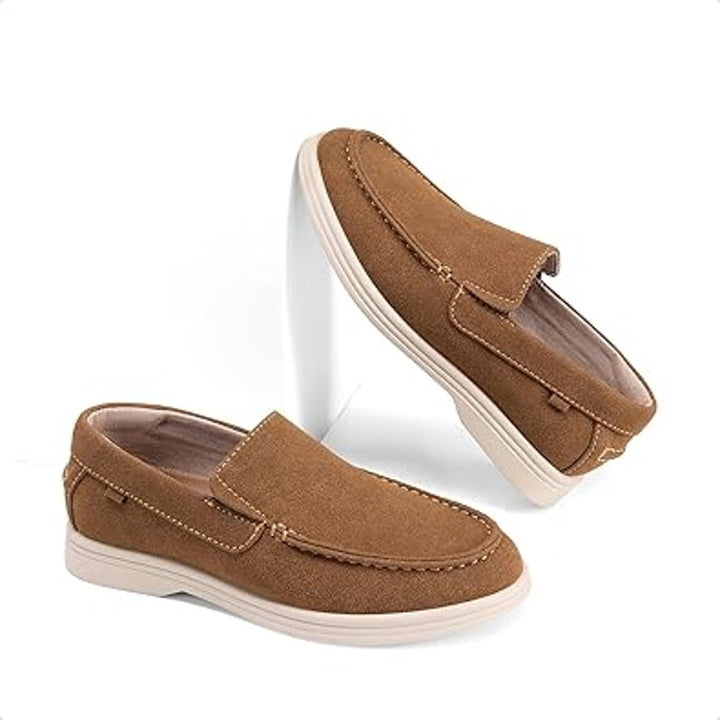 Dream Pairs Little Boys Size 4 Camel Brown Slip On Loafers Comfort Dress Shoes