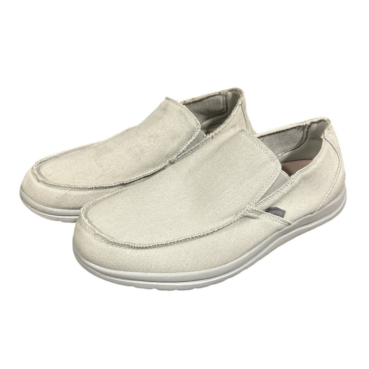 Canva Mens Size 12 Gray Slide On Canvas Washable Walking Loafers Deck Shoes
