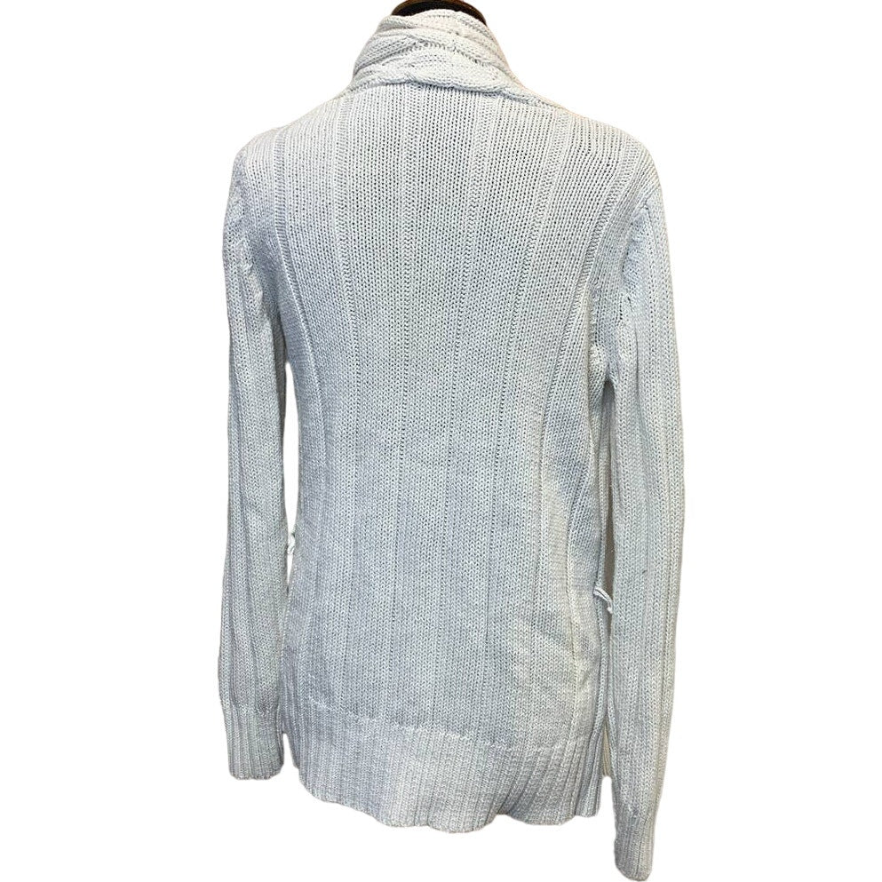 Axcess Liz Claiborne Medium Cotton Blend Cabled Long Open Cardigan Sweater