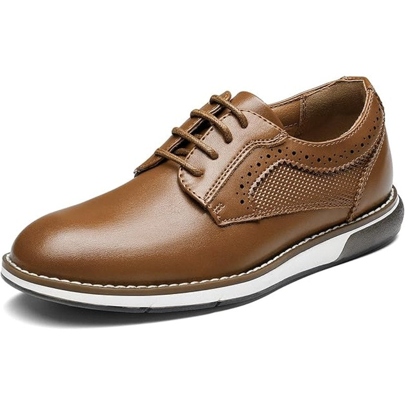 Bruno Marc Big Kid Boys Size 4 Brown Lace Up Dress Oxford Comfort Uniform Shoes