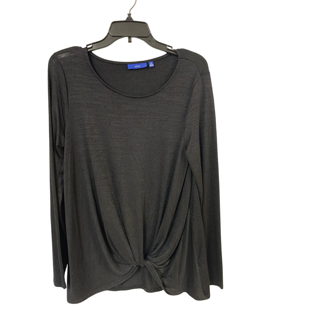 Lot of 2 Apt 9 New York &amp; CO Womens Medium Maroon Black Short Long Sleeve Tops