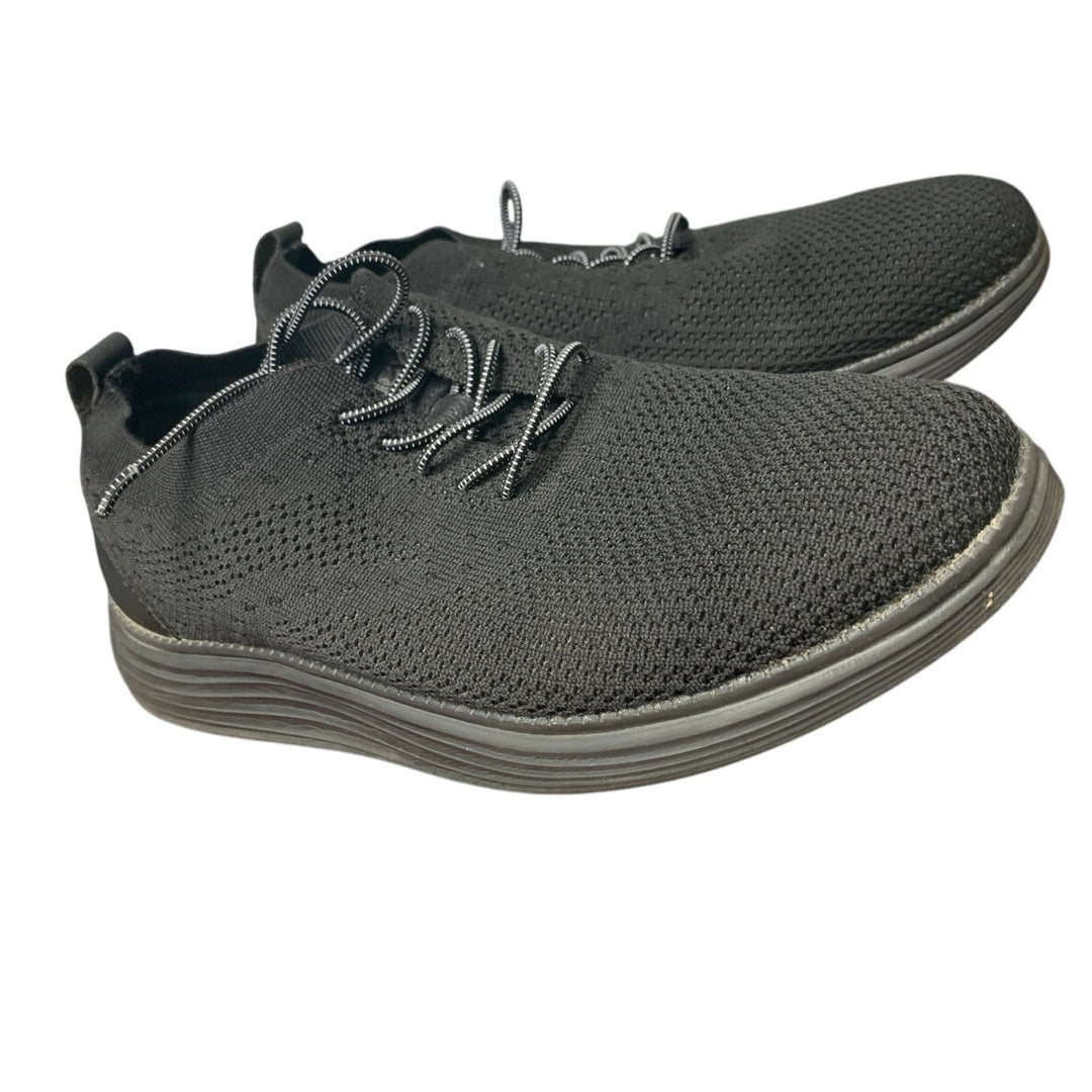 Vilocy Mens Size 7 Black Breathable Mesh Lace Up Non Silp Oxford Sneaker Shoes