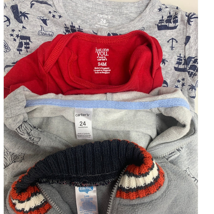 Lot of 4 Baby Boy 24 Months Junior Pilot Tiger First Mate One Pieces Jackets