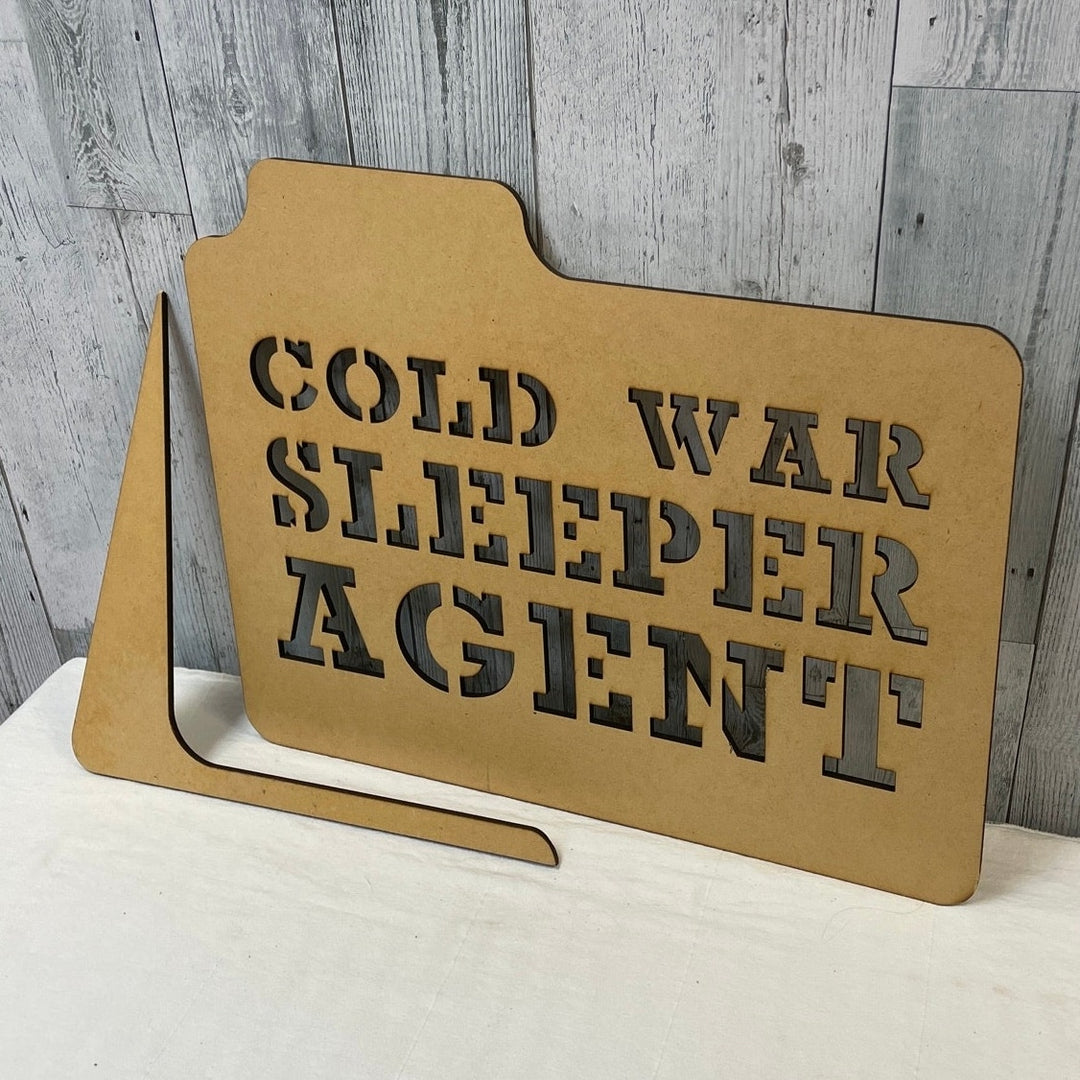 Custom Made Cold War Sleeper Agent Wood Plaque From An Escape Room Wall Art