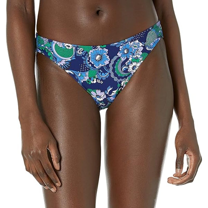 New Amazon Essentials Womens Small Blue Paisley Bikini Swimsuit Bottoms ONLY