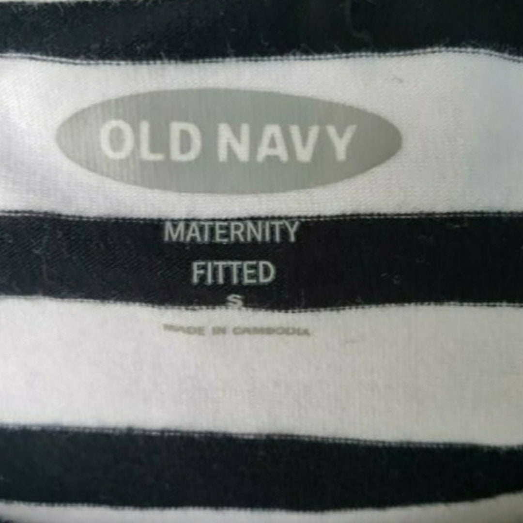 New Old Navy Womens Small Striped Short Sleeve Midi Fitted Maternity Dress