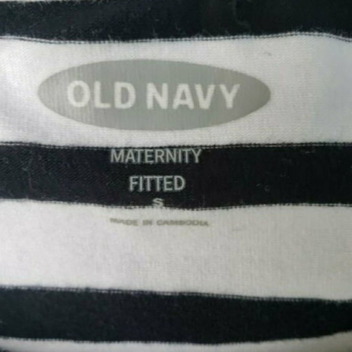 New Old Navy Womens Small Striped Short Sleeve Midi Fitted Maternity Dress