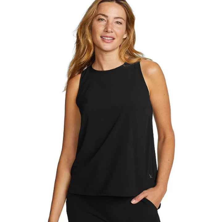 New Eddie Bauer Womens Black Stretch Cotton Essential Ribbed Basic Tank Top