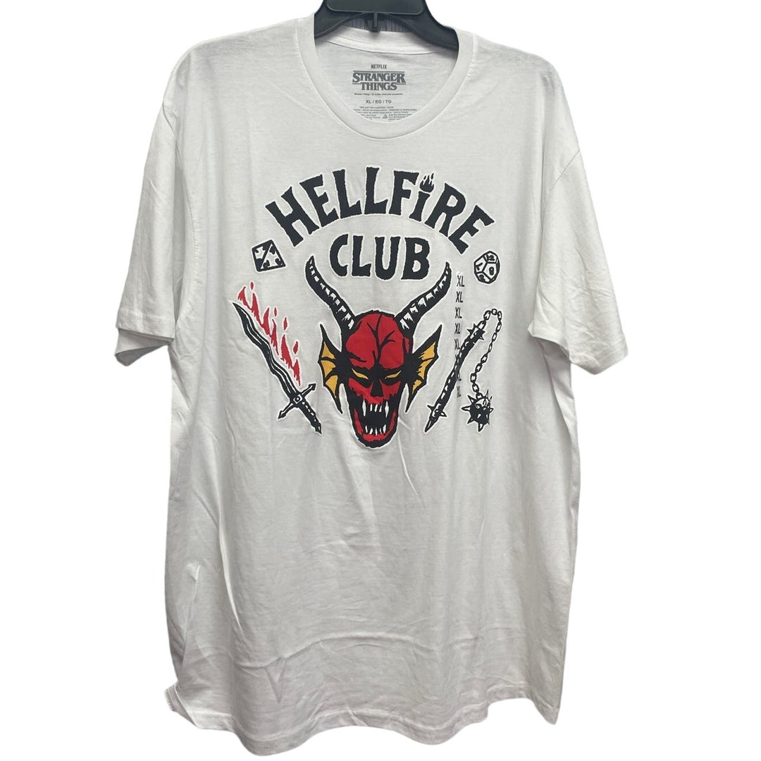 New Stranger Things Mens XL Hellfire Club 100% Cotton Short Sleeve Crew Neck Tee