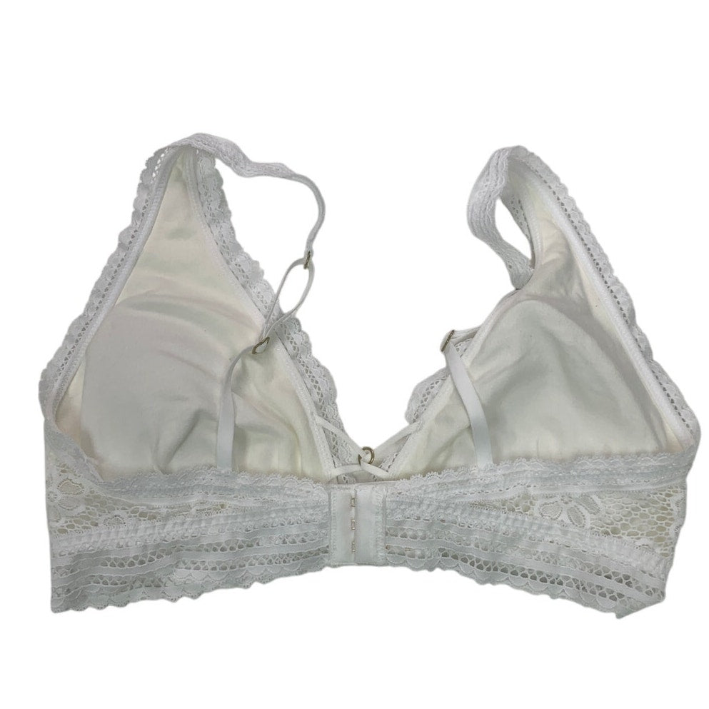 New Aerie Winga Small White Show Off Beachside Lace Padded Triangle 3-Hook Bra