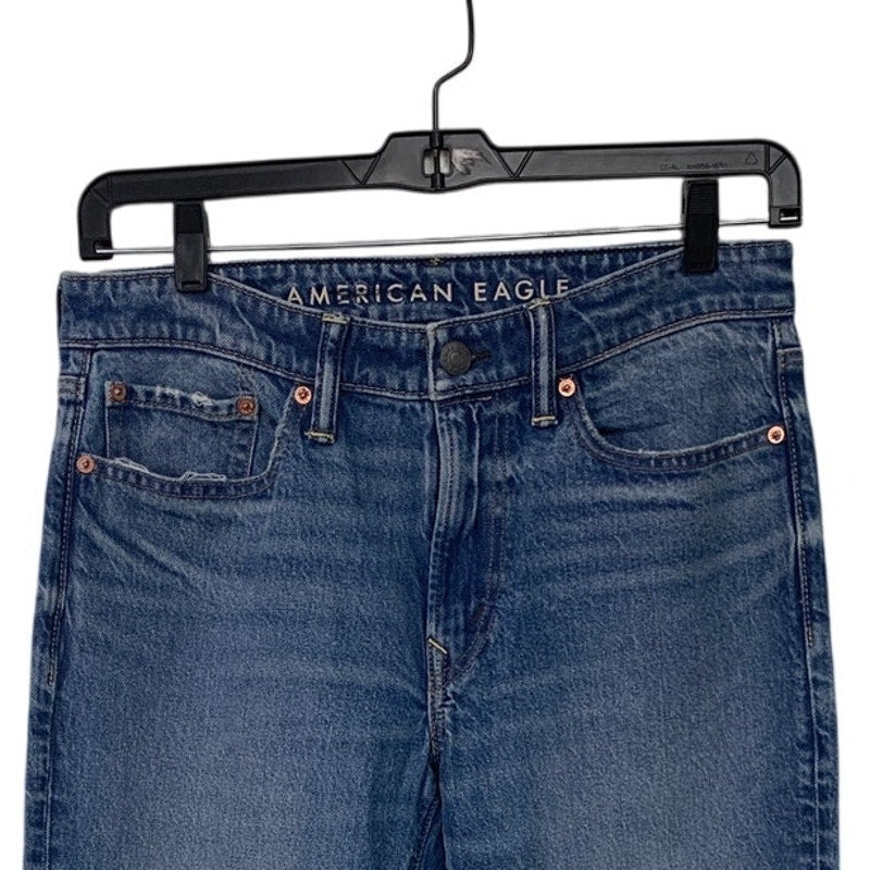 New American Eagle Womens Size 10 Cotton Blend Slim Straight Denim Blue Jeans
