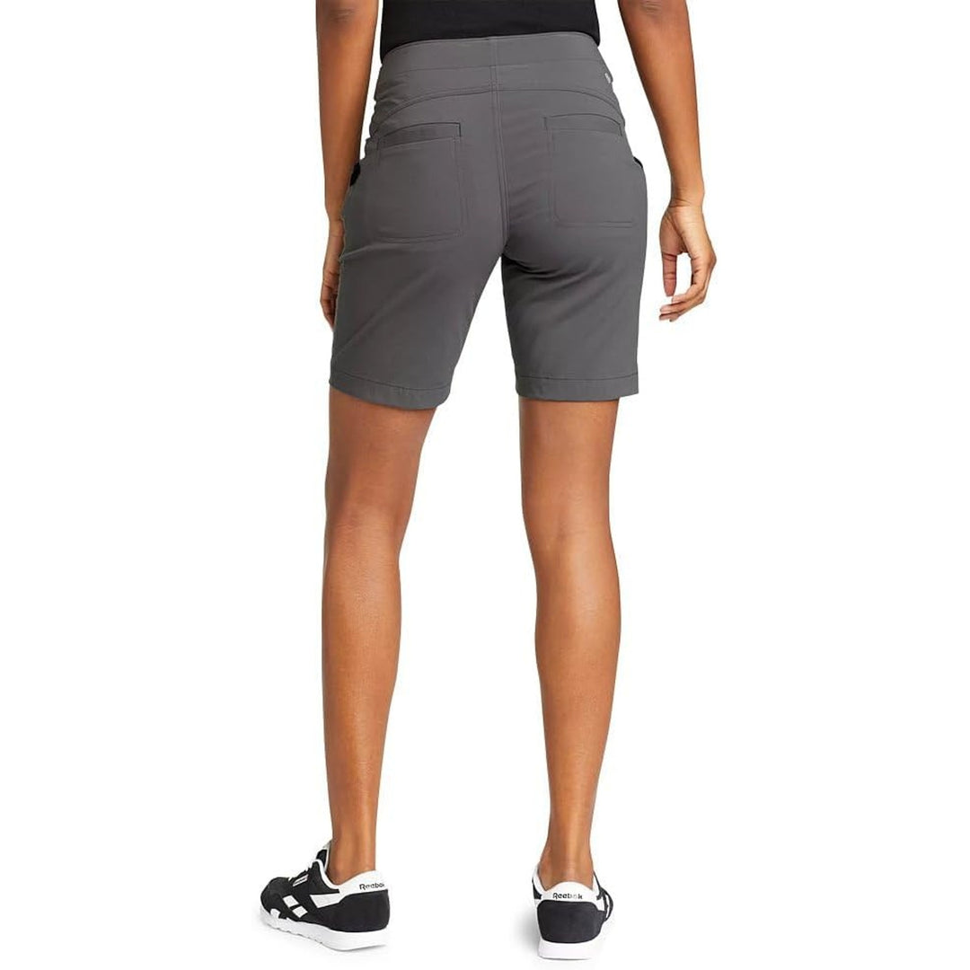 New Eddie Bauer Womens Size 12 Dark Gray High Rise Fitted Horizon Bermuda Shorts